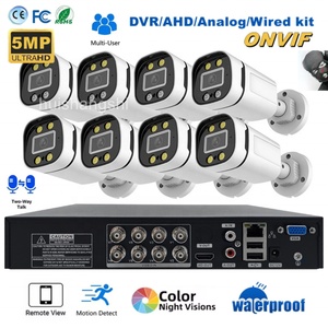 Sistema de Vigilancia con Cámara de Seguridad CCTV de 8 Canales con Audio Coaxial DVR, Visión Nocturna, Video, Vigilancia Exterior para el Hogar - Product Image 1
