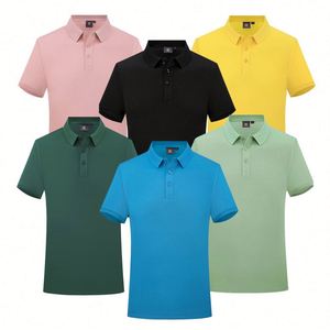 Polo en coton de haute qualité à logo personnalisé pour homme, séchage rapide, unisexe, décontracté, design multicolore pour couple - Product Image 2