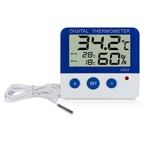 Thermomètre hygromètre numérique électronique avec sonde C602, alarme haute/basse température pour incubateur et serre - Product Image 2
