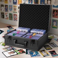 Boîte de rangement à chargement par le haut, étui pour cartes à collectionner de sport, compatible avec les supports de cartes rigides 35PT de 3 x 4 pouces