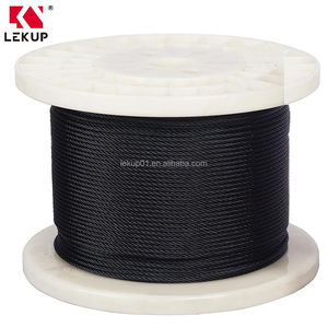 Cabo de Aço Inoxidável Preto de Alta Qualidade 304, Cabo de 6mm, Cabo SS 7x19 1x19, Cabo de Aço Inoxidável 316 304 para Balustradas e Corrimãos - Product Image 4