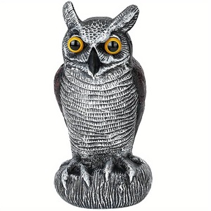 Leurre de hibou courbé en plastique pour corps entier Reproduction réaliste leurre de chasse Hawk ou ornement de jardin Repelle