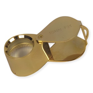 Lupa de Joyería Dorada de Lujo 10x 18mm S-135 C, Lupa de Bolsillo con Lente de Cristal Óptico, Herramienta de Valoración de Gemas y Oro - Product Image 1