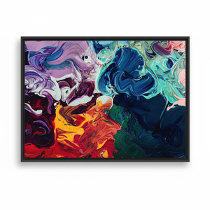 Elegant Modern Colorful Printed <b>Canvas</b> Artwork - Abstract Design,BLACK <b>FRAMED</b> <b>CANVAS</b> - Product Image 2
