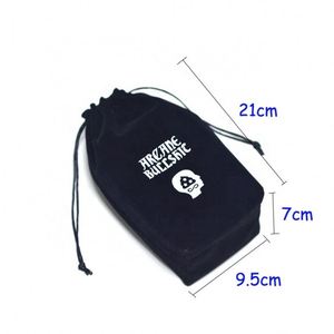 Sacs à poussière en velours noir avec cordon de serrage, personnalisés avec logo, vente en gros - Product Image 2