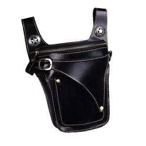 Pu Leather Multi-Pocket Fanny <b>Pouch</b> Travel Hiking Climbing Thigh Bag Pocket Outdoor Waist Pack for <b>Men</b> - Product Image 5