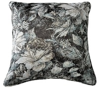 Housse de coussin élégante en jacquard métallique à motif floral abstrait, personnalisée, 100 % polyester tissé, avec fermeture éclair