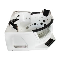 Baignoire thermale à hydromassage en acrylique baignoire à remous intérieure multifonction spa d'angle avec douche pour 3 personnes