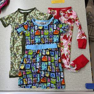 Zs 도매 서양 어린이 올인원 의류 풍선 디자인 생일 선물 유기농 대나무 지퍼 옷 아기용 - Product Image 6