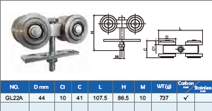 Roue de porte coulissante en fonte <span class=keywords><strong>pour</strong></span> porte suspendue, roue de <span class=keywords><strong>rail</strong></span> à rouleaux de 1000 kg de charge - Product Image 3