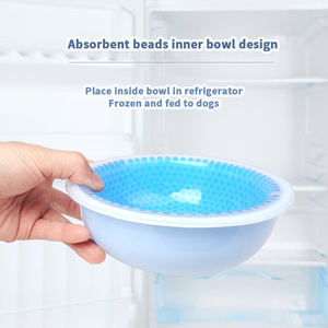 Gel pendingin makanan hewan peliharaan mewah grosir mangkuk pendinginan makanan hewan peliharaan mangkuk air anjing antitumpah mangkuk pendingin cepat kucing - Product Image 3