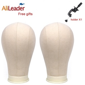 AliLeader Tête Mannequin Bloc en Toile Blanche de Haute Qualité 21-25 Pouces <span class=keywords><strong>pour</strong></span> la Fabrication de Perruques - Product Image 1