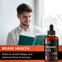 OEM/ODM/OBM Vitamina B12 Gotas Sublingual Líquido Vegano Vitamina B12 Suplementos de soporte inmunológico Vitamina B12 Gotas líquidas