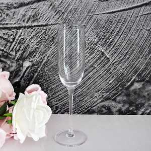 Custom Printed clear CRYSTAL elegant stem flutes champagne glasses with logo from the wedding - Product Image 5