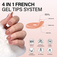 Uñas postizas extra cortas, cuadradas, ovaladas, con punta francesa nude, preaplicadas, con pegamento o clip, para manicura.