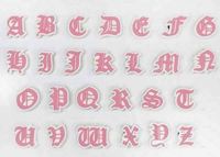 Charmes de chaussures roses anciennes lettres anglaises breloques de chaussures initiales gothiques vieil Alphabet lettre Style de police Alphabet pinces à chaussures accessoires