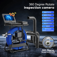 Caméra d'inspection de canalisation à double objectif 50M, écran IPS 10 pouces, rotation 360°, sonde 32mm, câble 7mm, localisateur 512Hz, compteur métrique, DVR