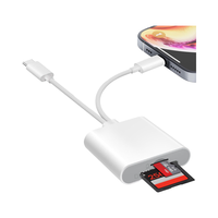 Lecteur de carte intelligent USB C+iOS 2 en 1 compatible avec iPhone iPad Android Lecteur de carte mémoire SD TF portable Interface Type-C