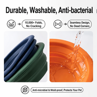 Bol pliable en silicone portable et bouteille d'eau de voyage pour chats et chiens - Utilisation extérieure pliable