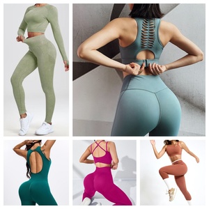 Ensembles de yoga alo pour femmes, taille haute, coupe ajustée, design sans couture, impression personnalisable disponible, plusieurs couleurs - Product Image 2