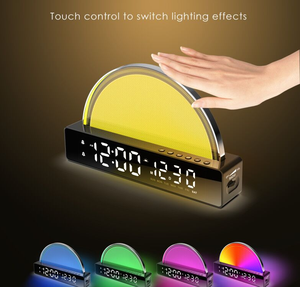 Horloge numérique de décoration intérieure, son de la nature, <span class=keywords><strong>radio</strong></span> FM, réveil avec date et température, bruit blanc, horloge de bureau, lumière de réveil au lever du soleil - Product Image 3