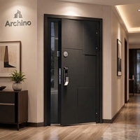 Porte d'entrée en aluminium ignifugée pour appartement, idéale pour les projets résidentiels de grande hauteur – Prix usine, vente en gros, approvisionnement en vrac