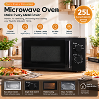 Four à micro-ondes de comptoir 25L en acier inoxydable à commande mécanique avec plateau rotatif pour réchauffer les aliments – Vente directe usine