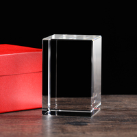 Máquina de Grabado Láser UV 3D Xtool, Cubo de Cristal K9 en Blanco de 60x60x90mm, Bloque de Cristal, Caja de Regalo Roja, Venta al Por Mayor