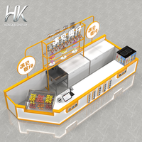 Vitrine personnalisable pour centre commercial, kiosque de restauration, comptoir durable et écologique avec éclairage LED pour magasin de détail et centre commercial