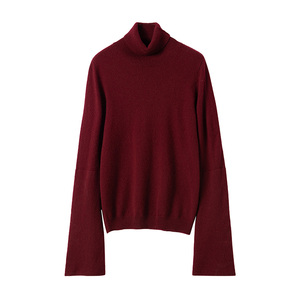 Pull à <span class=keywords><strong>col</strong></span> <span class=keywords><strong>roulé</strong></span> en cachemire pour homme, tricot doux et respirant, couleur bordeaux, collection automne Offre Spéciale - Product Image 1