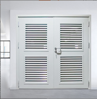 Porte de ventilation à double battant en acier sur mesure, isolée thermiquement, thermolaquée, marque Xinsheng, pour salle d'équipement