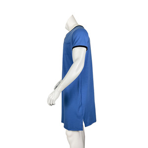 Pijamas de <span class=keywords><strong>Hombre</strong></span> al por Mayor, Ropa de Dormir Informal de Manga Corta con Contraste de Color, Camisón Largo Informal para <span class=keywords><strong>Hombre</strong></span> - Product Image 5