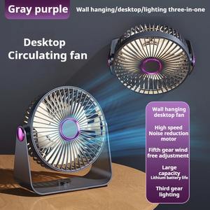 Mini Ventilador USB de Escritorio Recargable, Ventiladores USB Silenciosos para Oficina, Cinco Velocidades Ajustables, con Luz Nocturna LED, Ventilador para el Hogar, Nuevo - Product Image 2