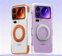 Coque de téléphone transparente intégrale en PC avec support - Housse de protection antichute ultra-fine et antichoc