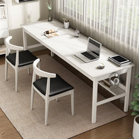 Bureau long pour deux personnes, moderne, simple, en bois massif, pour ordinateur, bureau d'étude pour étudiants