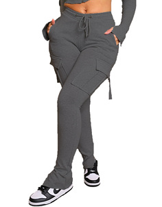 Women Y2k Pockets Pants Casual Drawstring Women Pants Streetwear <strong>Split</strong> <strong>Trousers</strong> - Product Image 3