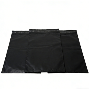 Bolsa de Correo Ecológica Personalizada con Logotipo, Negra Pastel, Plana, Autoadhesiva, de Poliéster, Envío Exprés, Diseño Gris, para Ropa - Product Image 1