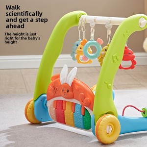 Andador de bebé transfronterizo con teclado de conejo, juguete tres en uno, andador musical multifunción, centro de actividades, <span class=keywords><strong>cochecito</strong></span> con estructura de plástico - Product Image 2