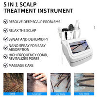 Analyseur de cheveux et de cuir chevelu multifonctionnel professionnel 5-en-1 HD et machine de massage pour le soin du cuir chevelu et la croissance des cheveux