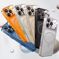 Nouveau désert or étui magnétique pour iPhone 17 Pro Max16/15 // 14/13 AG verre dépoli grande fenêtre sport antichoc galvanoplastie