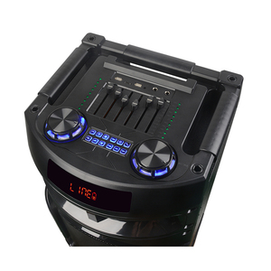 100W công suất cao Ba 12-inch Bass RGB bên bằng gỗ DJ loa không dây độ trung thực cao Karaoke Loa răng Xanh - Product Image 2