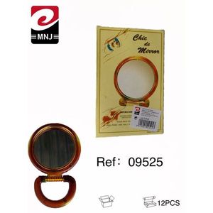 Specchio Compatto Bifacciale Rotondo con Manico in Plastica, Specchio per Trucco da Toeletta, Uso Domestico, Design Tradizionale Portatile - Product Image 3