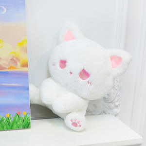 Güzel pembe gerçekçi kedi kravat yay ile peluş oyuncak moda özel sevimli çocuklar gülümseme dolması hayvan yumuşak peluş oyuncak peluş oyuncak kedi - Product Image 5