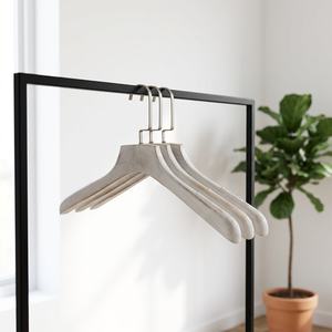 Custom Old White Thick <b>Wooden</b> Clothes Hanger Customizable Logo and Metal <b>Hooks</b> Custom Orders Accepted Non-Slip Custom-made Logo - Product Image 4
