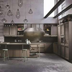 Organiseurs de placard de style industriel JINGSHUN, meubles de rangement de cuisine, structure métallique, bois, imperméable, armoires de rangement personnalisées - Product Image 1