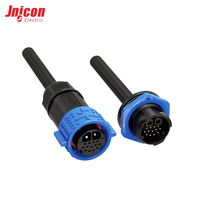 Connecteur hybride haute densité M25 2+13 broches 30A 300V 5A 60V IP67, prise mâle et prise femelle pour panneau, auto-bloquant pour l'automatisation