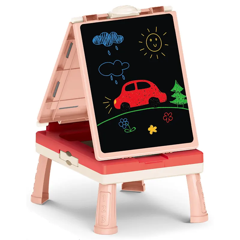 Magnetic Double Sided Whiteboard And Blackboard Learning Table Painting Toys Set Artist Drawing Board Kid