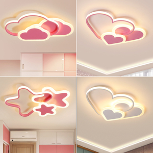 Lámparas de <span class=keywords><strong>Techo</strong></span> LED Modernas de Acrílico Rosa con Diseño de Dibujos Animados de Dos Niños y Niñas Enamorados para Decoración de Dormitorio - Product Image 4
