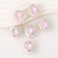 Selina Cristal Rose Fleur Bordure Perles De Verre Strass-Strass pour Téléphone Porte-clés, Boucles D'oreilles Pendentif Collier Embellissements