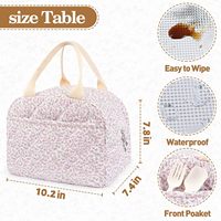 Borsa Termica per il Pranzo Dark Swan Coquette in Cotone Trapuntato, Leggera e Riutilizzabile, Design Floreale, Grande Capacità per Donne Lavoratrici